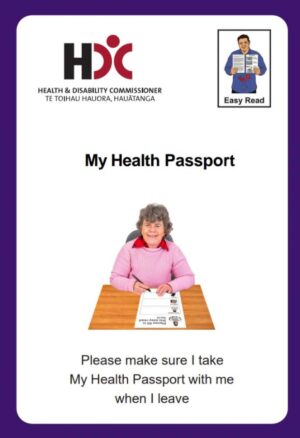 Front cover of the Easy Read My Health Passport in English