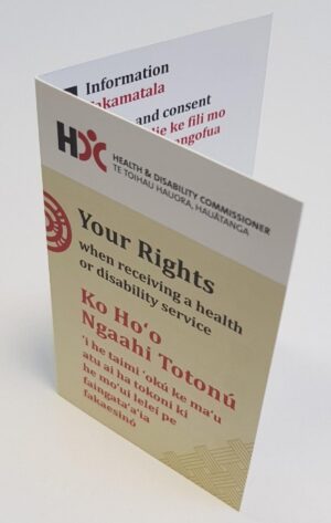 Stack of Code of Rights pocket cards printed in Tongan